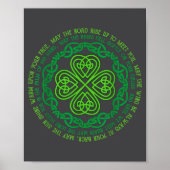 Irish Blessing Celtic Knot &amp; 4-leaf Clover Luc Poster (Vorne)