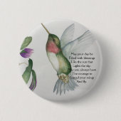 Irish Blessing Courage Pretty Bird Garden Button (Vorderseite)