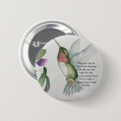 Irish Blessing Courage Pretty Bird Garden Button (Vorne & Hinten)