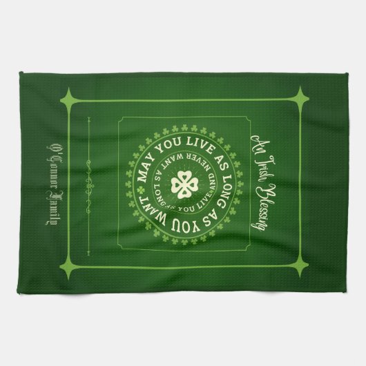 Irish Blessing | Dürfen Sie so lange leben, wie Si Geschirrtuch (Horizontal)