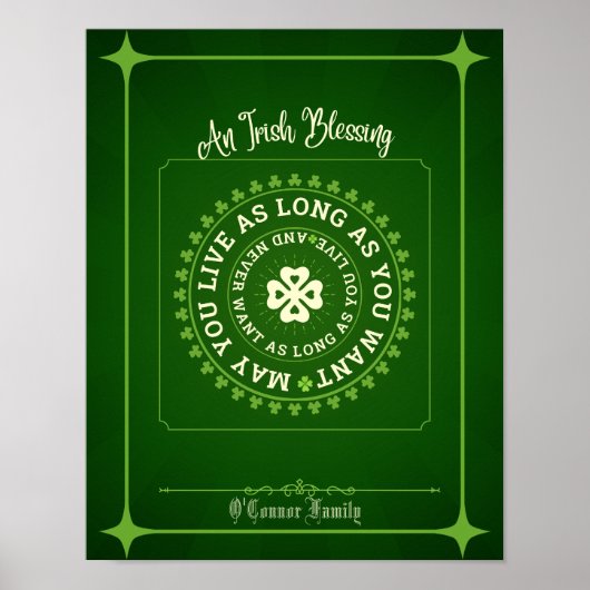 Irish Blessing | Dürfen Sie so lange leben, wie Si Poster (Vorne)