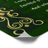 Irish Blessing Elegangoldfarbenes dunkles Design Poster (Ecke)