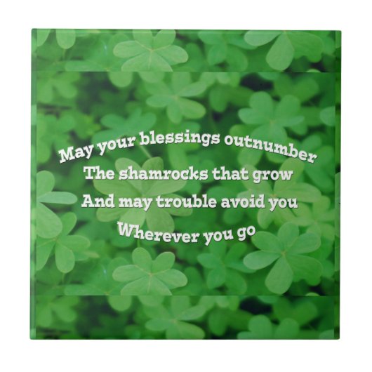 Irish Blessing Fliese (Vorderseite)