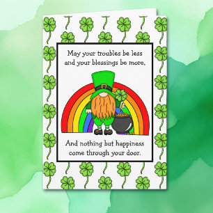 Irish Blessing Frohen St. Patrick's Day Gnom C Karte