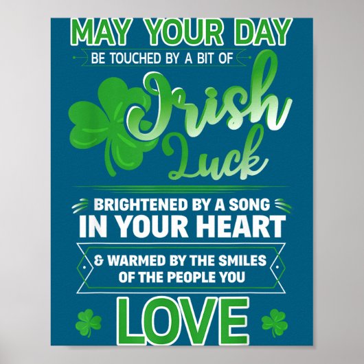 Irish Blessing Glück Zitate Sprüche St. Patrick's Poster (Vorne)