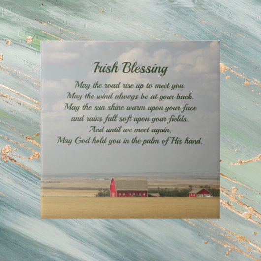 Irish Blessing Golden Wheat Fields Fliese