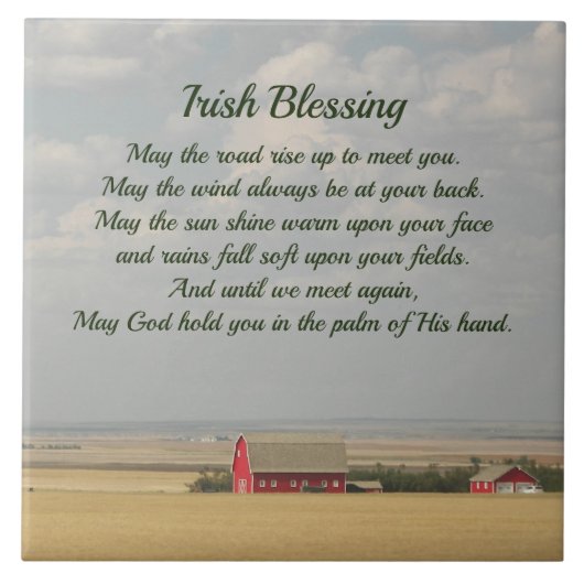 Irish Blessing Golden Wheat Fields Fliese (Vorderseite)