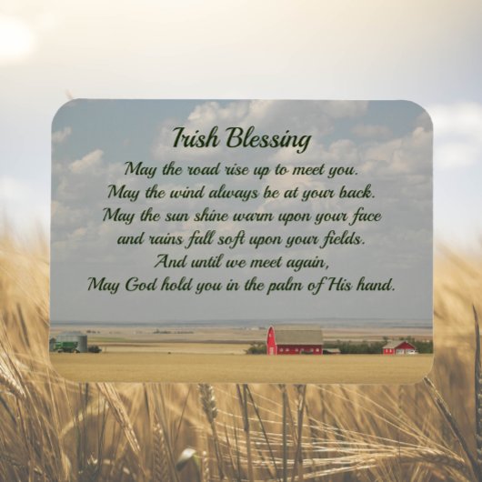 Irish Blessing Golden Wheat Fields Foto Magnet