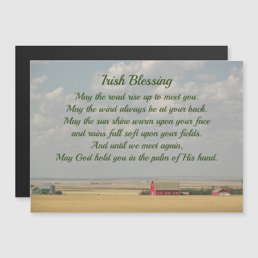 Irish Blessing Golden Wheat Fields Foto Magnetkarte (Vorne/Hinten)