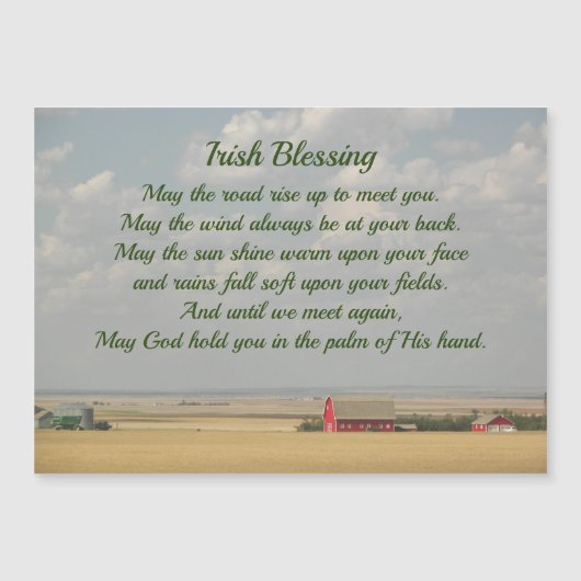 Irish Blessing Golden Wheat Fields Foto Magnetkarte (Vorderseite)