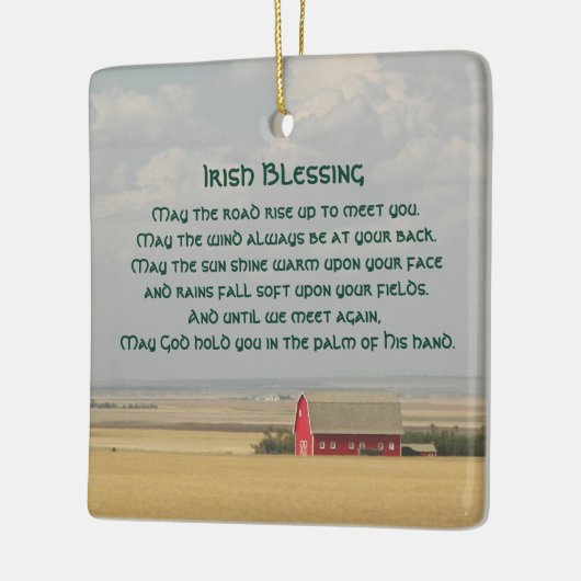 Irish Blessing Golden Wheat Fields Keramikornament (Links)