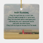Irish Blessing Golden Wheat Fields Keramikornament (Rückseite)