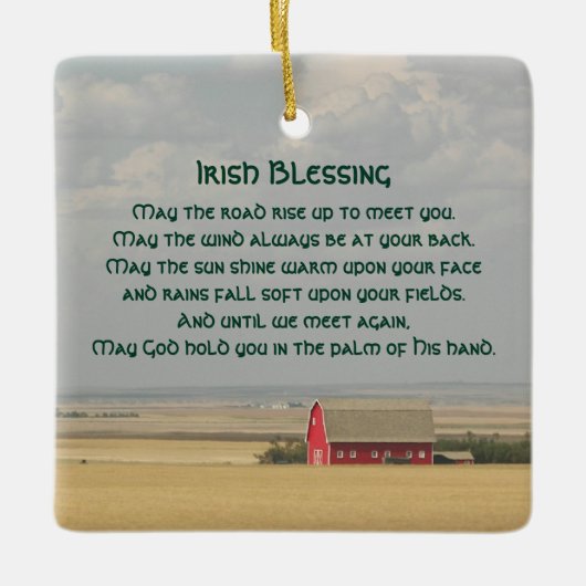 Irish Blessing Golden Wheat Fields Keramikornament (Vorderseite)