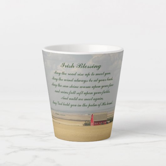 Irish Blessing Golden Wheat Fields Milchtasse (Vorderseite)