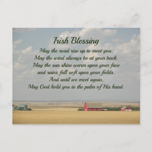 Irish Blessing Golden Wheat Fields Postkarte (Vorderseite)