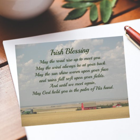 Irish Blessing Golden Wheat Fields Postkarte
