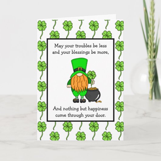 Irish Blessing | Happy St Patrick's Day | Gnome Karte (Vorderseite)