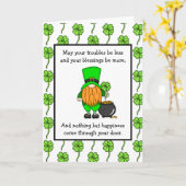 Irish Blessing | Happy St Patrick's Day | Gnome Karte (Gelbe Blume)