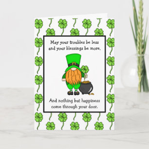 Irish Blessing Happy St Patrick's Day Gnome Karte