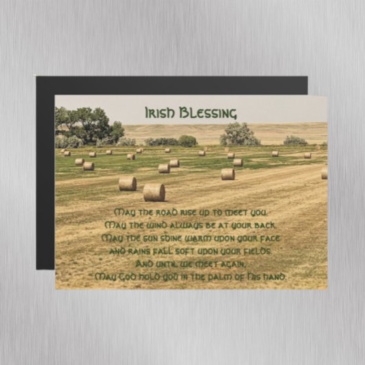 Irish Blessing Hay Bales in a Field Magnetic Card Magnetkarte