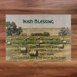 Irish Blessing Hay Bales in Field Schneidebrett