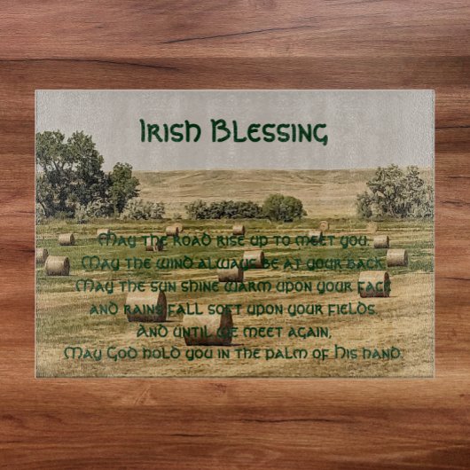 Irish Blessing Hay Bales in Field Schneidebrett