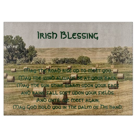 Irish Blessing Hay Bales in Field Schneidebrett (Vorderseite)