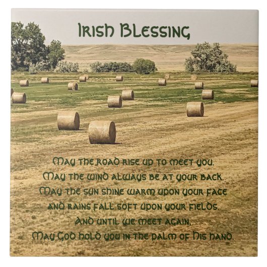 Irish Blessing Hay Bales in the Field Fliese (Vorderseite)