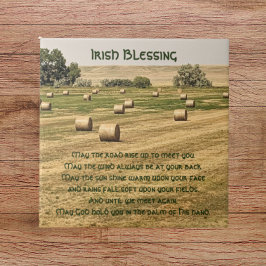 Irish Blessing Hay Bales in the Field Fliese