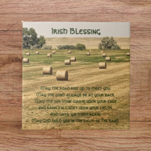 Irish Blessing Hay Bales in the Field Fliese