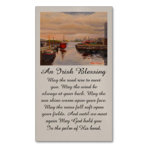 Irish Blessing Herzliches Beileid mit Rottönen Magnetische Visitenkarte