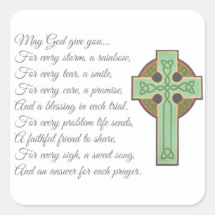 Irish Blessing II Quadratischer Aufkleber