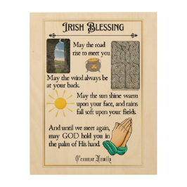 Irish Blessing | Kann die Straße aufsteigen und Si Holzdruck