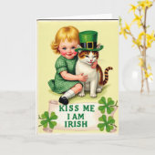 Irish Blessing Kitten Friend Card Karte (Gelbe Blume)