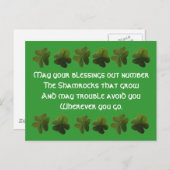 Irish Blessing Kleeblatt Postcard Postkarte (Vorne/Hinten)