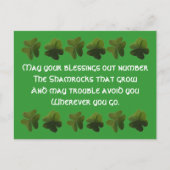 Irish Blessing Kleeblatt Postcard Postkarte (Vorderseite)