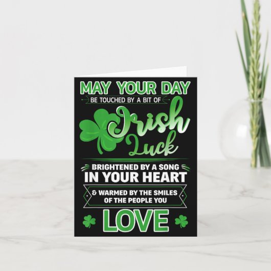 Irish Blessing Lucky Quotes Sayings St. Patrick's Karte (Vorderseite)