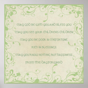 Irish Blessing-May die Straße aufsteigen, um Sie z Poster