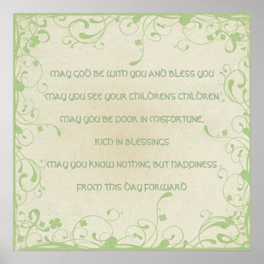 Irish Blessing-May die Straße aufsteigen, um Sie z Poster (Vorne)