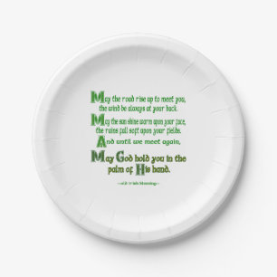 Irish Blessing Möge der Weg sich erheben, um dir z Pappteller