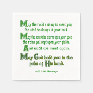 Irish Blessing Möge der Weg zu dir hinaufführen Serviette