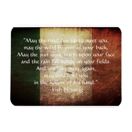 Irish Blessing on Distressed Flag Greeting Card Magnet (Horizontal)