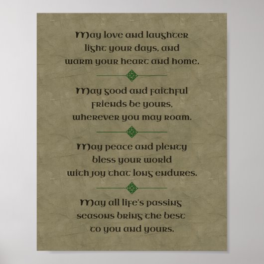 Irish Blessing Poster (Vorne)