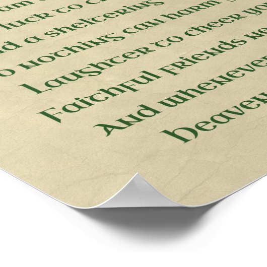Irish Blessing Poster (Ecke)