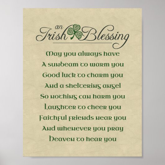 Irish Blessing Poster (Vorne)