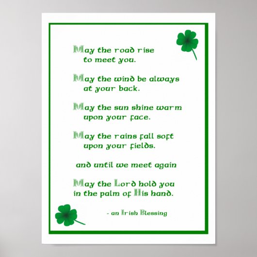 Irish Blessing Poster (Vorne)