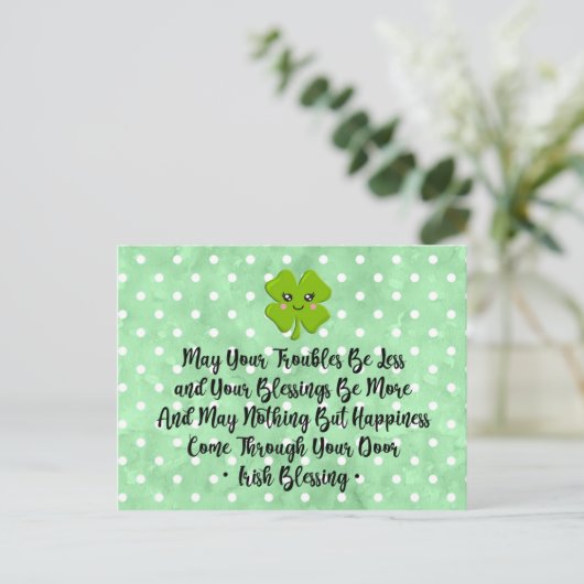 Irish Blessing Postkarte (Stehend Vorderseite)