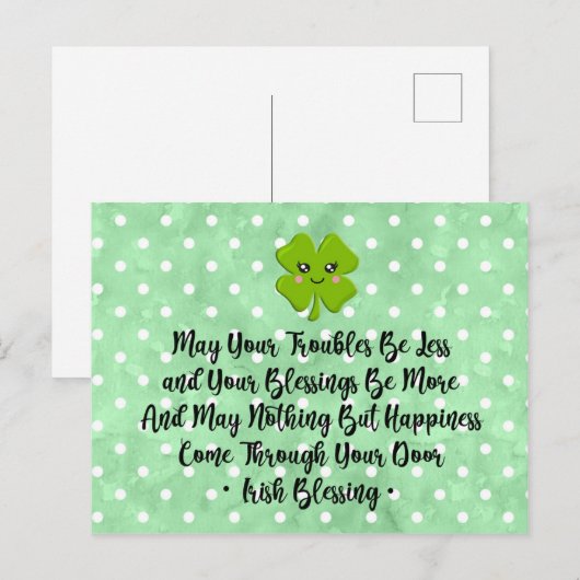 Irish Blessing Postkarte (Vorne/Hinten)
