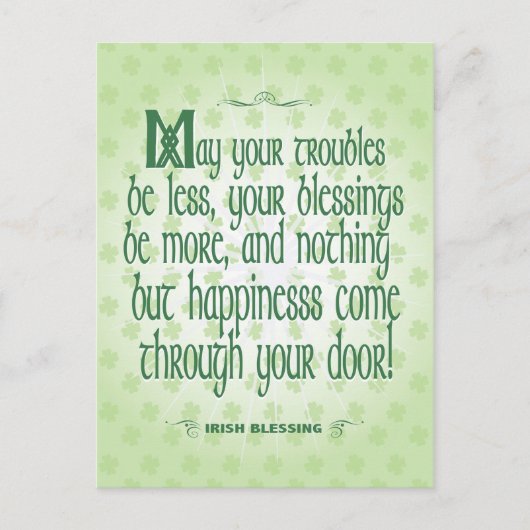 Irish Blessing Postkarte (Vorderseite)