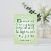 Irish Blessing Postkarte (Stehend Vorderseite)